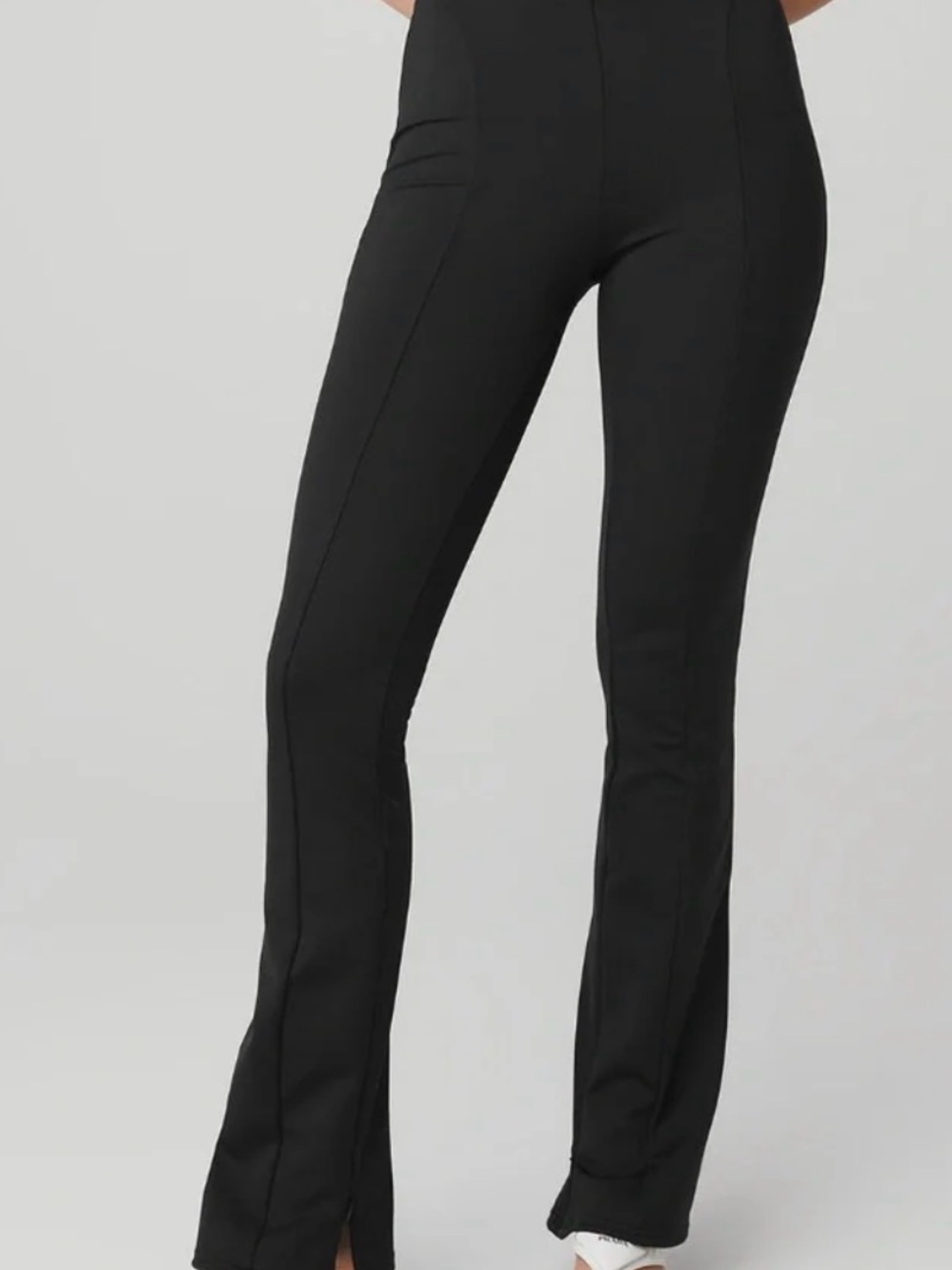 ALO Yoga Black High-Rise Flare Pants with Front Seam-size S-full length 28” NWT